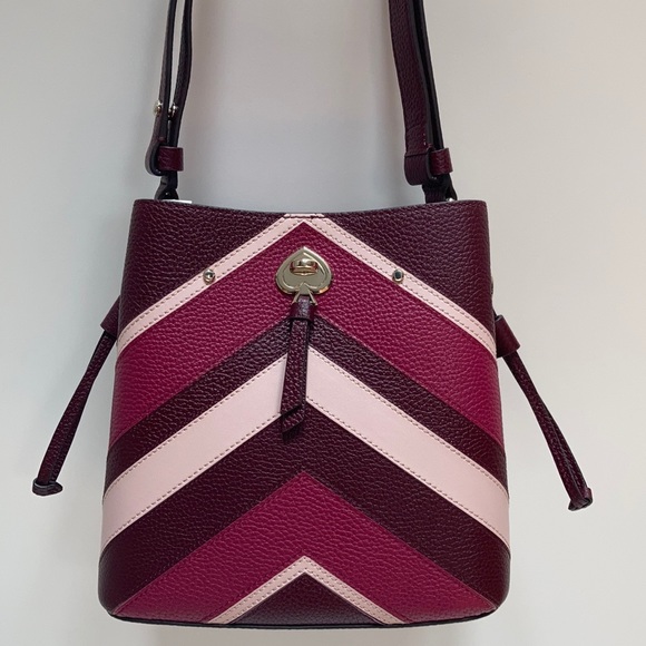 NWT Kate Spade Leather Marti Chevron Bucket XBody - Picture 2 of 15
